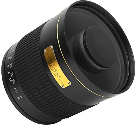 RASTKY Lentille de Miroir de Téléobjectif de 500 Mm avec Focus Manuelle, Corps en Alliage pour Caméra à Montage NEX, Revêtement MC, F6.3 Averture, 869g, 7 éléments en 6 Groupes, 5 ° (Black)