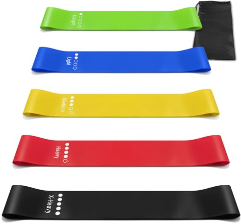 Aouplry 5 fasce di resistenza, fasce per il fitness, fasce morbide per l'allenamento della pelle, per il fitness al chiuso, per l'allenamento delle gambe, per la riabilitazione, la palestra, lo yoga