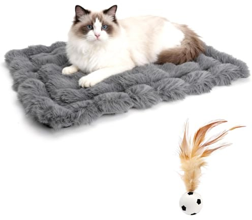 Coperta per gatti 45x60 cm con giocattolo, cuscino per cani, tappeto cane per cani con antiscivolo e lavabile - soffice cuscino per cani, posto per dormire per gatti, coperta per animali domestici