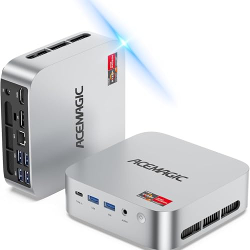 ACEMAGIC Mini PC Gaming AMD Ryzen 7 7735HS 11 Pro (Up to 4.75GHz) 24GB RAM 1TB SSD, Radeon Triple 4K Display Mini Computers Desktop Micro Small Pc for Gaming/Office 3.2Type-C/LAN 2.5G/BT5.2/WiFi 6