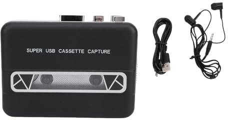 Ausla Kassettbandspelare, Bärbar Inspelningskonverterare med Inbyggd Högtalare 3,5 Mm Hörlursuttag USB MP3-konvertering för Bärbar Dator CD-brännare