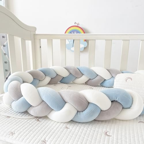 HJZPWB Cojín Anti Colisión Alfombra Protectora contra Caídas Cama Chichonera Cuna Adecuada con Diseño De Nudo De Serpiente Y Trenza Decorativa Trenzado Seguro para Bebés Tamaños,A02,250cm