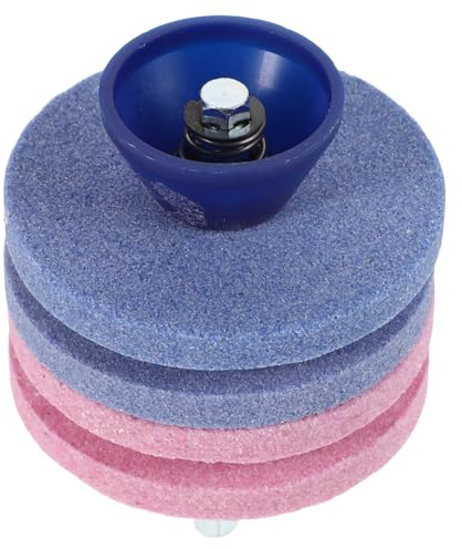 VICASKY Affûteur Lame Tondeuse à Gazon Meule à Quatre Couches Multifonction Outil d'Affûtage pour Usage Extérieur et Entretien