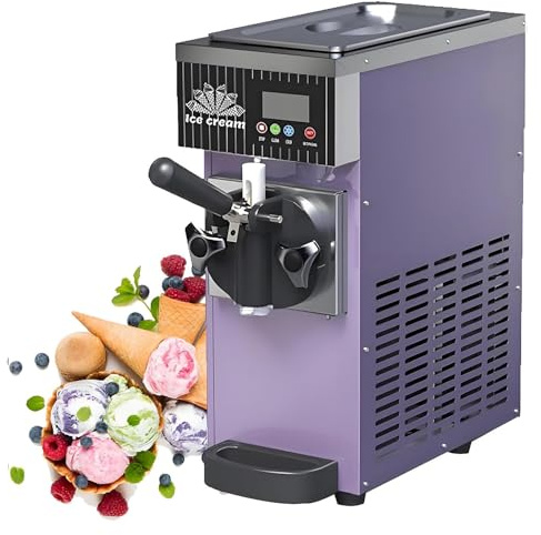 Máquina Helados Soft Comercial - 450/750W, 2.5L/3.5L, Servicio Suave Con Preenfriamiento, Auto Clean, Pantalla Táctil, Heladera Para Heladerías, Pastelerías Y Hoteles(Purple,750W)