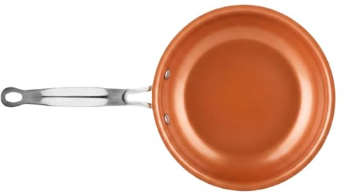 AAFGVC GesundPur Deluxe Copper Pan Kupferpfanne Für Induktion Gas Backofen Geeignet Antihaft Leicht Zu Reinigen Für Tägliches Kochen (20 cm)