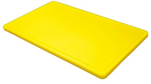 METRO Professional Schneidebrett | 53 x 32,5 x 2 cm | feuchtigskeitsabweisend | Polyethylen | spülmaschinengeeignet | HACCP | Schneidplatte | Saftrille | auch für gewerblichen Einsatz (Gelb)