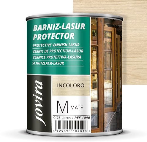 JOVIRA PINTURAS BARNIZ-LASUR Protector Mate. Protege, decora y embellece todo tipo de madera (750 Mililitros, Incoloro) G-2