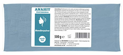 Blondierung Anahit Professional Blondierpulver 500g Staubfrei NEW BRAND 2020 Made in Germany Hochwertige Inhaltsstoffe Verwendet Hochwertiges Blondierungspulver