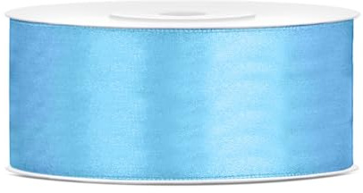 Satinband Hellblau 38mm x 25 m – Breites Schleifenband, Geschenkband & Dekoband Sky Blue für Hochzeit, Baby Shower, Taufe, Stuhlschleifen & Eventdeko