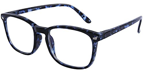 DOOViC Lesebrille mit Blaulichtfilter/Sonnenlesebrille für Sonnen/Summer | Eckig Rahmen Große Gläser Federscharnier Brille Lesehilfe mit Sehstärke