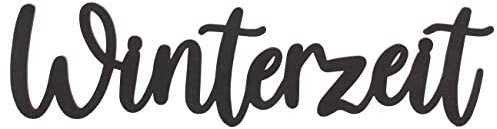 Papierdrachen Holz-Schriftzug Winzerzeit - Weihnachtsdekoration 2025 - Tisch-Deko 3D - beidseitig lackiert - schwarz - wiederverwendbar