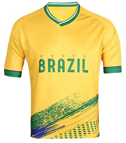 SINLEISI Maglia da calcio Coppa America 2022/Copa America 2024 - Argentina, Brasile, Messico e Stati Uniti, Brasile, L