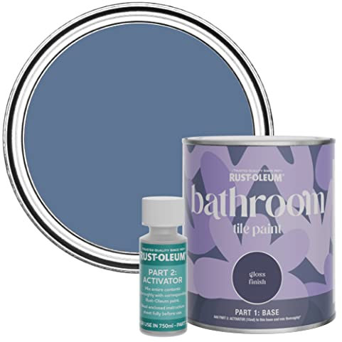 Rust-Oleum wasserfeste blau Fliesenfarbe für Badezimmer in Hochglanz Finish - Blauer Fluss 750ML
