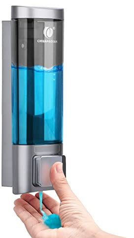 REAQUE Dispensador de jabón de Pared sin taladrar, dispensador Manual de 200 ml para Gel de Ducha/Shampoo/desinfectante, dispensador de jabón para la Ducha