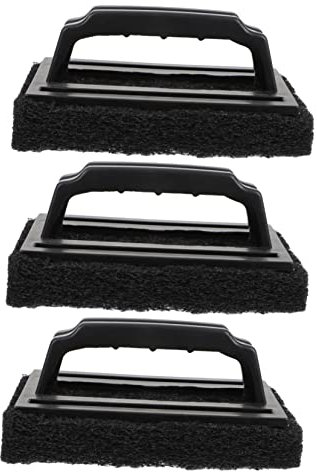 Cabilock 3 Piezas Cepillo De Limpieza De Parrilla Almohadillas para Limpiar Planchas Raspador Reemplazable para Barbacoa Cerda Plancha Portátil Estropajo Esponja Exterior Cepillo De Fregar