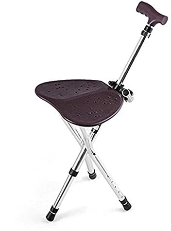 GGZONE Tragbarer LED-Gehstuhlsitz (Gehstock/Hocker), Krückhocker, zusammenklappbarer Dreibeinhocker für ältere Menschen, zusammenklappbar, Krücken Beautiful Scenery