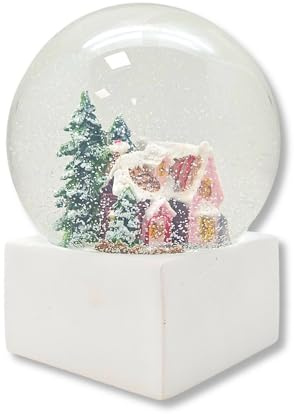 20170 Boule à neige en forme de maison de sucrier avec socle blanc Pure Line Diamètre 100 mm