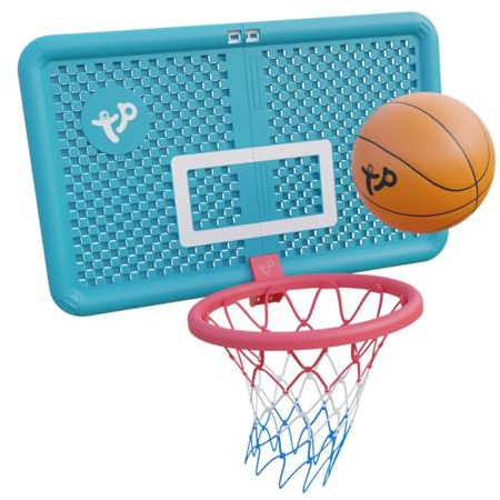 TP Toys Junior Basketball Hoop With An Inflatable Lightweight Basketball And Pump. Junior Portable Basketball Hoop, Adjustable Hoop, Free Standing, Kids Basketball Set. Adjustable Hoop Net System