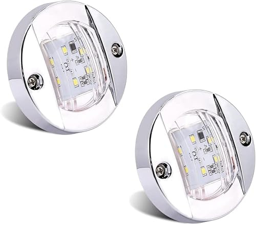 YnGia Feu de position latéral rond, feu latéral à led de remorque 12v 24v étanche 6led indicateurs de position latéraux avant et arrière feu de position pour camion remorque rv (Blanc)