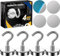 AOLLEN 4 Pieza 32 MM Ganchos Magnéticos 34 KG Fuerza De Atracción, Imanes Neodimio Gancho Con 4 Piezas Láminas Metálicas, Imanes Con Gancho Iman para refrigerador, cocina, techo, parrilla