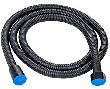 Universal Brauseschlauch, Schwarzer flexibler Duschschlauch aus Edelstahl, langer Badezimmer-Duschwasserschlauch, Verlängerung, Sanitärrohr-Zugrohr (Länge: 150) (Color : Black, Size : 100)