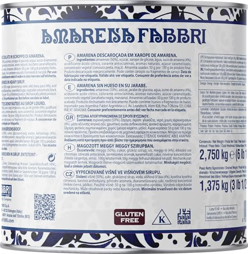 Fabbri Amarena Fabbri 2,75kg Gluten Free Ideale per Gelateria e Pasticceria