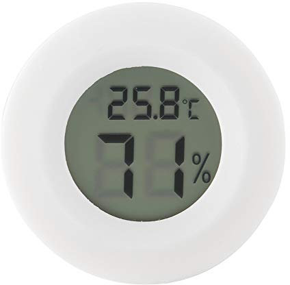 Beufee 2PCS Mini Hygrometer Thermometer, Digital Hygrometer Reptile Hygrometer Digital LCD Thermometer Hygrometer for Incubator(White)
