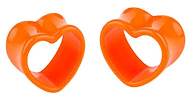 Bcughia Acryl Flesh Tunnel 4mm Tunnel Ohrring Hohl Herz Form Tunnel Ohrringe Set, 2 Stück
