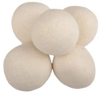 XL Wool Dryer Balls, Natural Fabric Softener, Reusable, Reduces Wrinkles, Saves Drying Time (6)