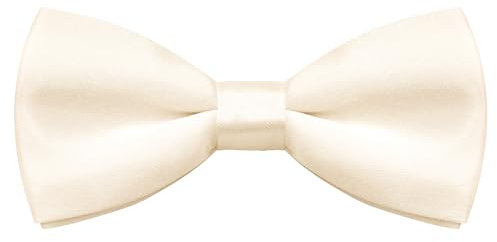 Bskifnn Kinder-Fliege, klassisch, einfarbig, Satin, verstellbare Fliege für Kinder, Hochzeit, Party, Cremeweiß, kids