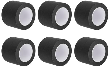 sourcing map Lot de 6 rouleaux de ruban de masquage noir de 5,1 cm de large et 13,1 m de long pour la maison, le bureau, l'entrepreneur commercial, peinture propre et anti-goutte