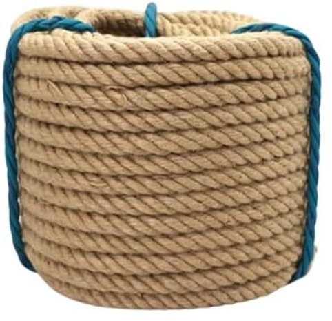 YTBHSHXZ 12 mm Juteseil, 50 m Dickes Juteseil, Starkes Hanfseil for Katzenkratzer, Gartenarbeit, Bündelung und Wandbehang, Kunsthandwerk, dekorativ(8MM 50M)