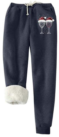KONG JIMFAN Winterstrumpfhose Damen Gefüttert Hosen Damen Winter Thermostrumpfhose Damen Schwarz Thermo Hose Warme Strumpfhose Damen Steigbügel Warme Strumpfhose Leggings Arbeitshose(#04 Navy,L)