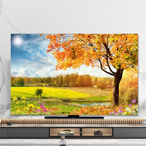 Hixingo TV Cover Decorative, 3D Forest Pattern TV Dust Cover 32-80inch TV Screen Dust Cover Universal Elastic Television Cover Stretch TV Screen Protection Cover (70inch,Forest)