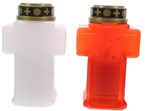 MAGICLULU Lámpara De Jardín Con Velas Religiosas Decoración Eterna Para Tumba Iluminación Sin