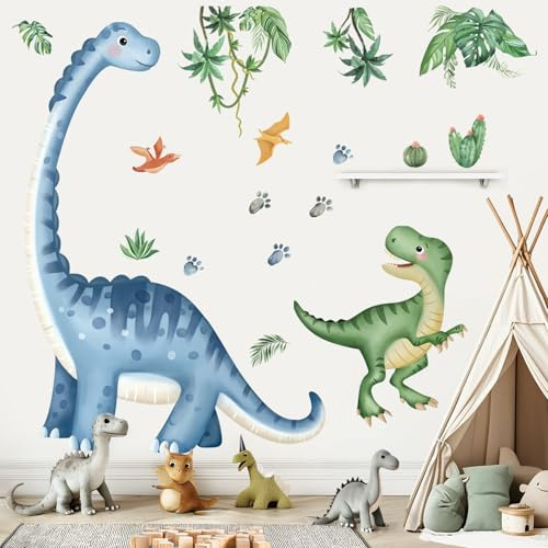 wondever Wandtattoo Dinosaurier XXL Kinder Wandsticker Dino Brachiosaurus | Abziehen und Aufkleben, Abziehbar, Wandaufkleber Selbstklebend für Kinderzimmer Babyzimmer Schlafzimmer Wanddeko