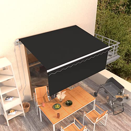 Festnight Elektrische Markise 3x2,5 m Gelenkarmmarkise 250 Breit Automatisch Sonnenmarkise Terrasse Gelenkmarkise mit Handkurbel Volant Kassettenmarkise Elektrisch Terassenmarkise Außen