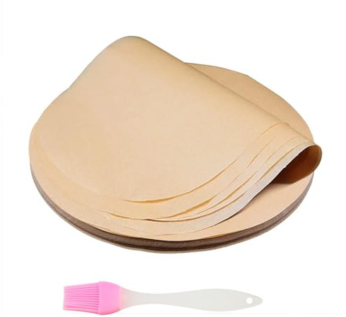 120 Blatt 30cm Backpapier Rund, Rundes BBQ Papier Airfryer Antihaft Backpapier Hitzebeständig Antihaft Wasserdicht Ölfest für Pfannen Backen BBQ Pizza Kuchen Luftfritteuse Ofen Weihnachten