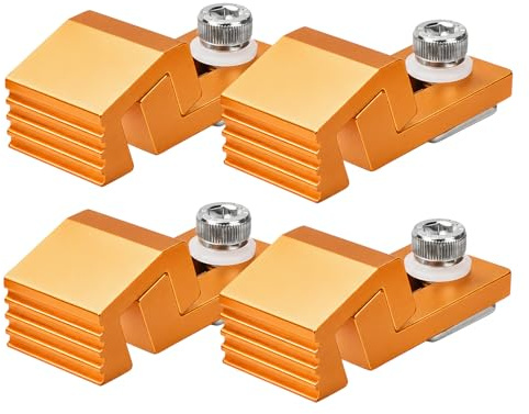 4 PCS Aluminum Tiger Claw Clamp Set, Low-Profile Side Hold-Downs, Compatible with LUNYEE 3018 Pro Max / 3018 Pro Ultra, Fit T-Track and Perforated CNC Worktables for Secure Machining