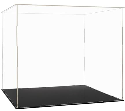 Odoria Vitrine Klare Kasten: 40 cm Breit für Helme, Schiffe, Flugzeuge - Acryl-Glas-Schutz für 12-Zoll-Figuren - Transparente Lagerung für Modell-Sammlerobjekte, Montage Erforderlich