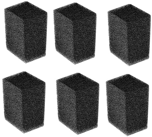 Jorvix 6 Stück Aquarium Filter Schwamm, Biochemischer Filterschwämme, Filtermedien-Schaumstoffschwämm, Effiziente Wasserreinigung, Ersatzfilter für Aquariumfilter (10 × 7 × 6 cm, 10PPI, Schwarz)