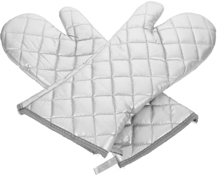 Toyvian 2 pièces Gants de Cuisine Coton et Lin Épais Maniques Four Isolantes Thermiques Anti-Chaleur pour Cuisson et Pâtisserie Lot de Usage Domestique et Professionnel