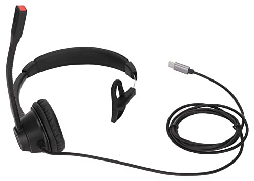 Tomantery Cuffie Telefoniche Monofoniche per Servizio Clienti con Microfono a Cancellazione di Rumore per Call Center, Ufficio, Nere