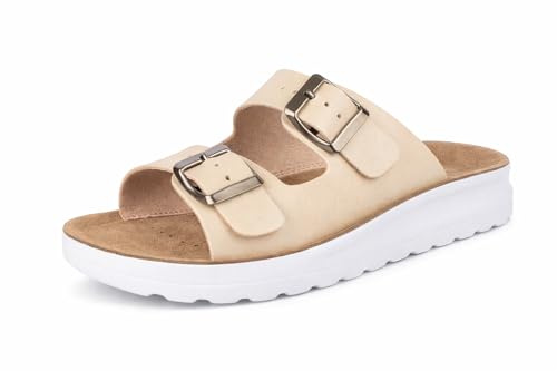 Jürgen Hirsch Pantolette Vita 04 - Sandali da donna, con suola interna in pelle e cuscinetti antishock, 38 EU