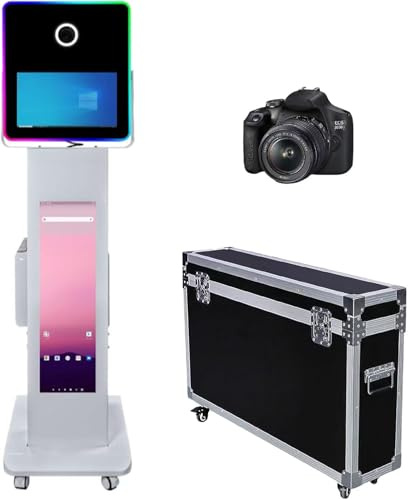 WideMeet 15,6 Zoll DSLR Photo Booth Maschine mit LCD Touchscreen Tragbare Kamera Photobooth Flight Case Verpackung für Hochzeiten Partys Veranstaltungen (Photo Booth + Kamera)