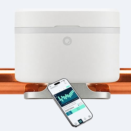 Quandify Water Grip – Capteur d’Eau Intelligent connecté Wi‑FI, détecteur de Fuite d’Eau à Pince, Suivi de consommation, Application iOS/Android, Usage intérieur