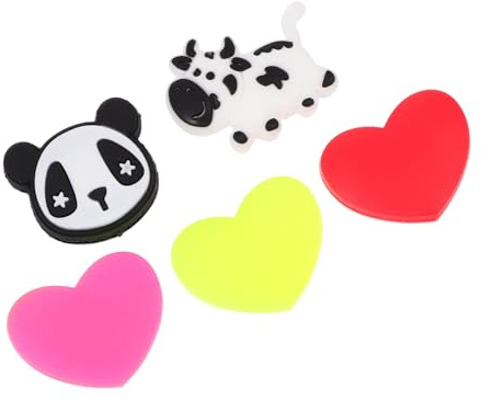 MAGICLULU Lot de 5 Amortisseurs en Silicone de Cœur Colorés pour Raquettes de Tennis et Squash, Accessoire Antichocs pour Entraînement et Match, des Vibrations