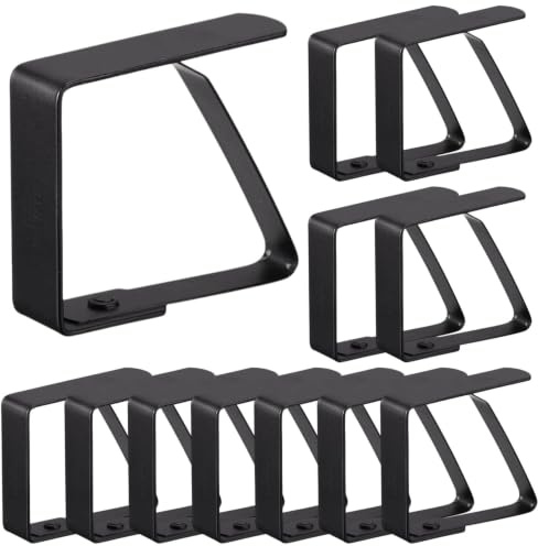 Lot de 12 pinces à nappe pour tables épaisses de 8 x 7 cm