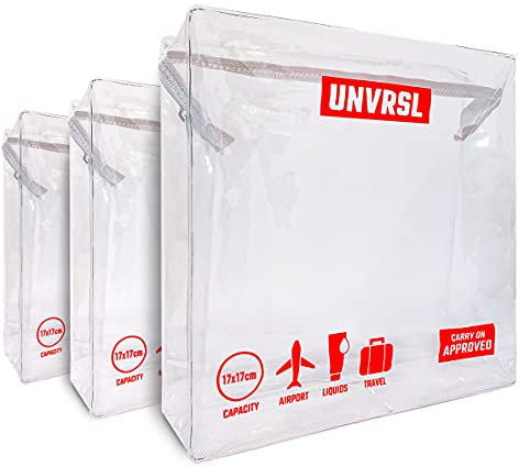 Travel Toiletries Bag x3 (UK Company) Cabin Luggage Liquid Bags Travel Toiletries Clear Toiletries Bag