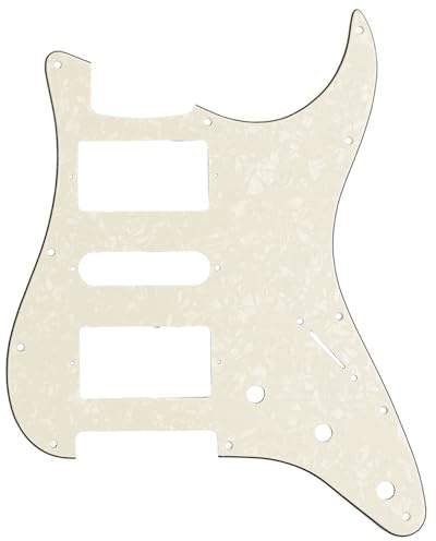 Musiclily Pro 11 Löcher HSH ST Schlagbrett 4 lagig Aged White Pearl | für Fender American/Mexican Standard Strat Modern Style E-Gitarre